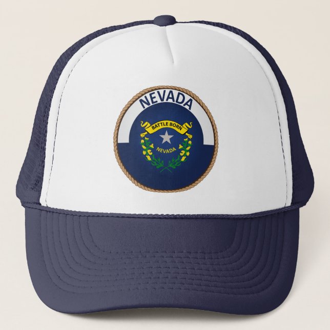 Staat von Nevada Flag Siegel Trucker Hat Truckerkappe (Vorderseite)