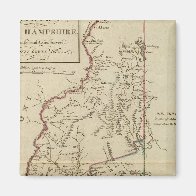 Staat von New Hampshire 2 Magnet (Vorne)