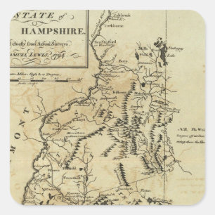 Staat von New Hampshire 3 Quadratischer Aufkleber