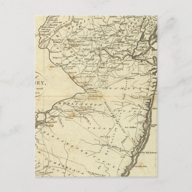 Staat von New Jersey Postkarte (Vorderseite)