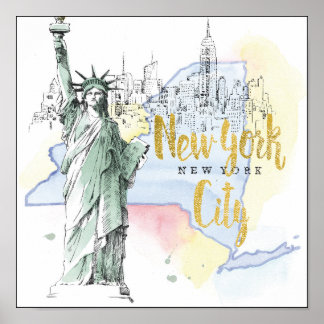 Staat von New York | Freiheitsstatue Poster