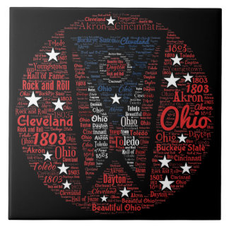 Staat von Ohio Word Art (6"X6") Keramik Foto Tile Fliese