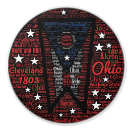 Staat von Ohio Word Art Keramik Knob Keramikknauf