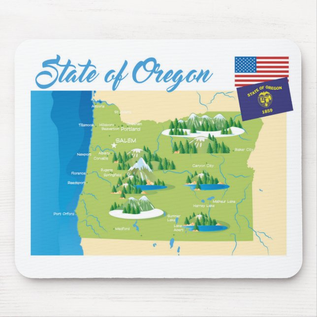 Staat von Oregon Mousepad (Vorne)