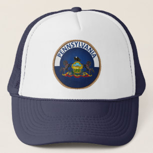Staat von Pennsylvania Flag Siegel Trucker Hat Truckerkappe