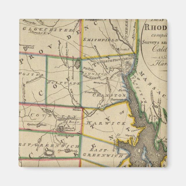 Staat von Rhode Island 3 Magnet (Vorne)