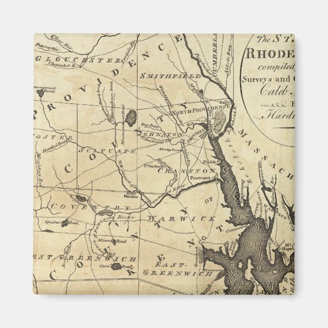 Staat von Rhode Island Magnet (Vorne)