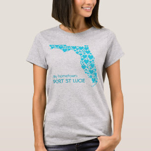 Staat von Silhouette Herz und Heimat von Florida T-Shirt