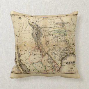 Staat von Texas-Karte (1846) Kissen