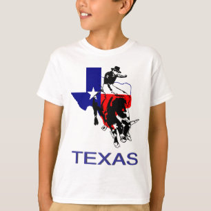 Staat von Texas-Rodeo-Stier-Reiter T-Shirt