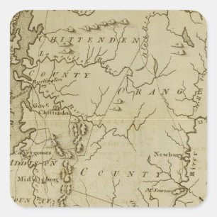 Staat von Vermont Gezeichnet und graviert Quadratischer Aufkleber