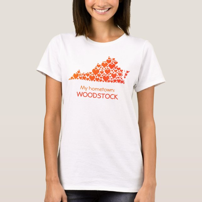 Staat von Virginia Silhouette Herz & Heimat T-Shirt (Vorderseite)