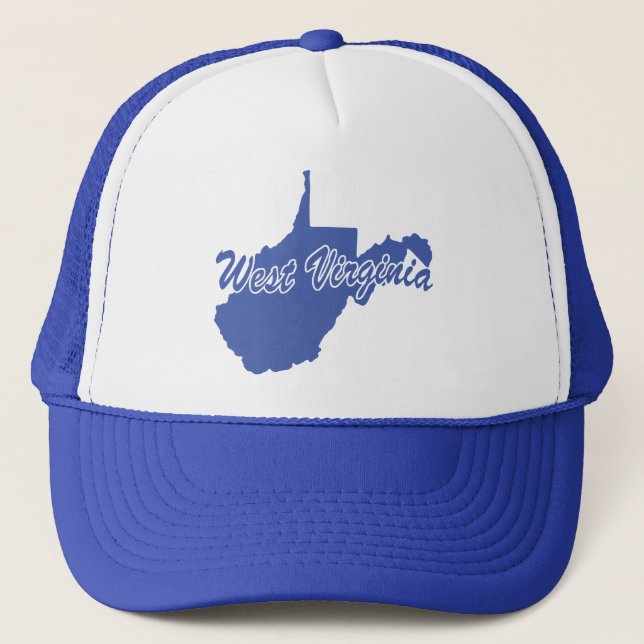Staat von West Virginia Shape Trucker Hat Truckerkappe (Vorderseite)
