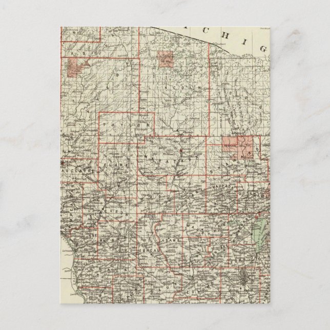 Staat von Wisconsin Postkarte (Vorderseite)