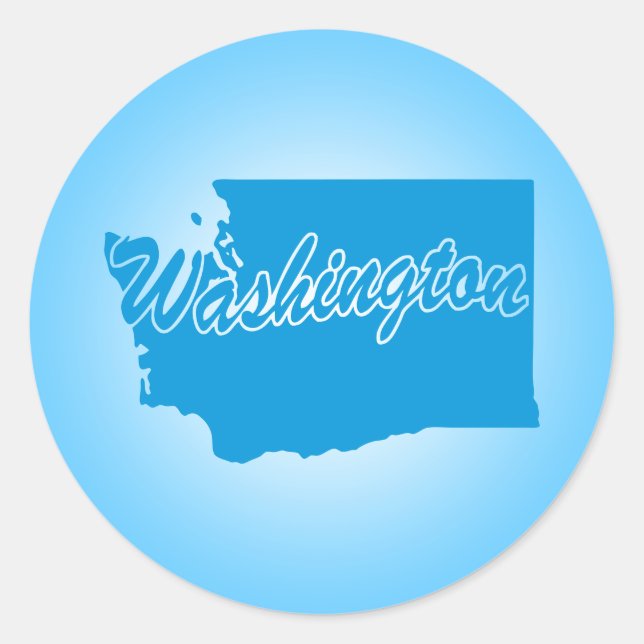 Staat Washington Classic Round Sticker (Vorderseite)