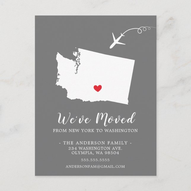 Staat WASHINGTON Postkarte (Vorderseite)