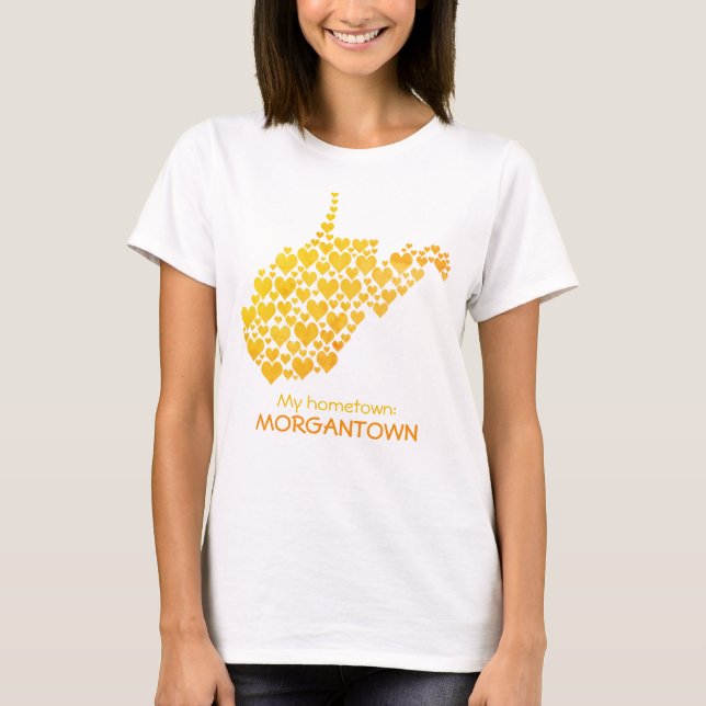 Staat West Virginia Silhouette Herz & Heimat T-Shirt (Vorderseite)
