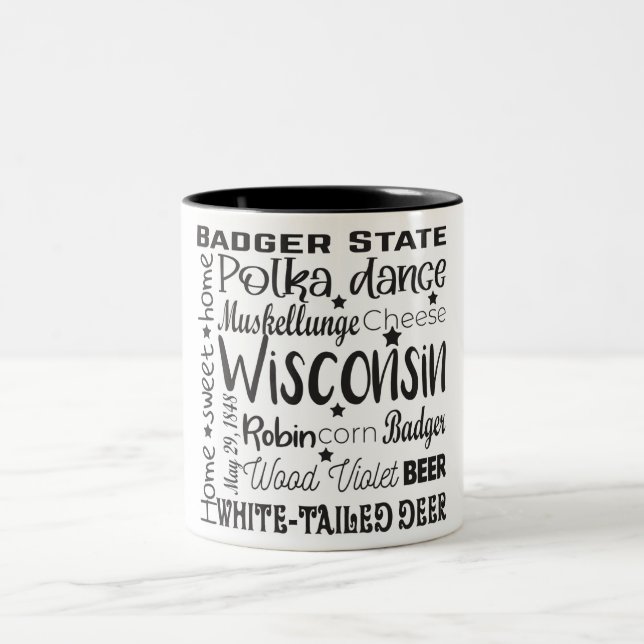 Staat/Wisconsin Zweifarbige Tasse (Mittel)
