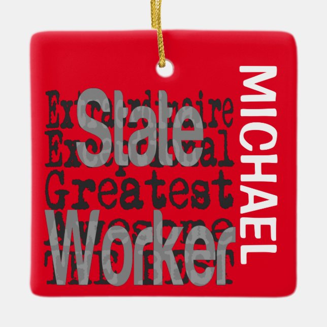 Staat Worker Extraordinaire CUSTOM Keramikornament (Vorderseite)