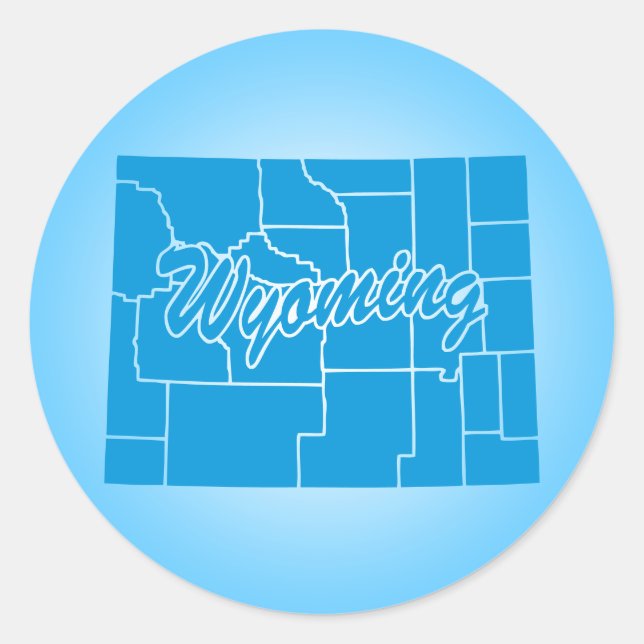 Staat Wyoming Classic Round Aufkleber (Vorderseite)