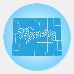 Staat Wyoming Classic Round Aufkleber