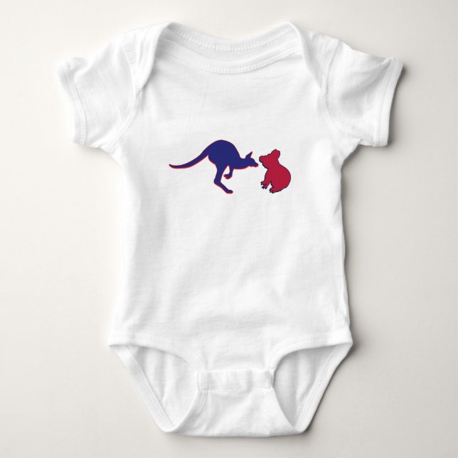Staaten und Australien - Flaggenhöre Baby Strampler (Vorderseite)