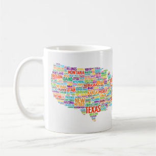 STAATEN und Städte in den USA Kaffeetasse