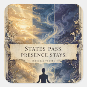 Staaten vergehen, Präsenz bleibt — Meditationstick Quadratischer Aufkleber