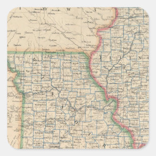 Staaten von Illinois, Missouri und Arkansas Quadratischer Aufkleber