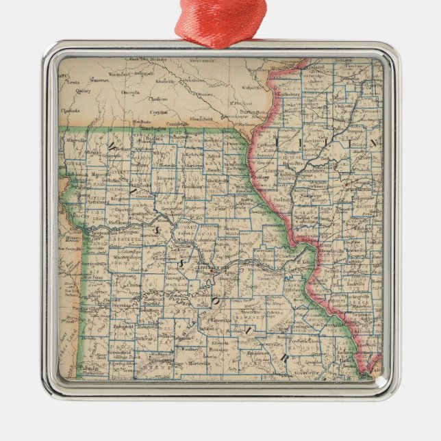 Staaten von Illinois, von Missouri und von Ornament Aus Metall (Vorne)