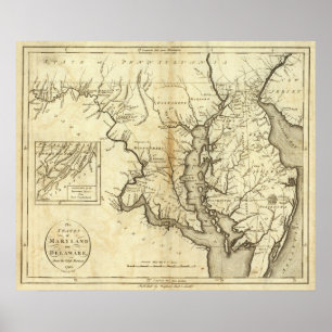 Staaten von Maryland und Delaware Poster