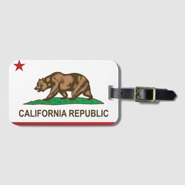 Staatliche Flagge Kaliforniens, USA Gepäckanhänger (Vorderseite (Horizontal))