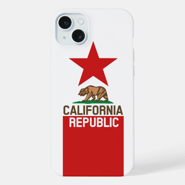 Staatliche Flaggendekor KALIFORNIEN iPhone 15 Plus Hülle (Rückseite)
