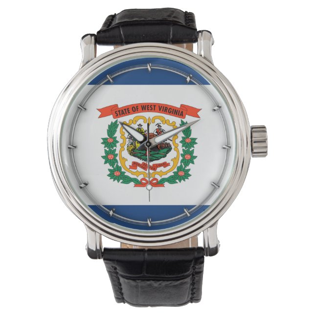 Staatliche Flaggengestaltung West Virginia Armbanduhr (Vorderseite)