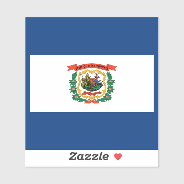 Staatliche Flaggengestaltung West Virginia Aufkleber (Blatt)