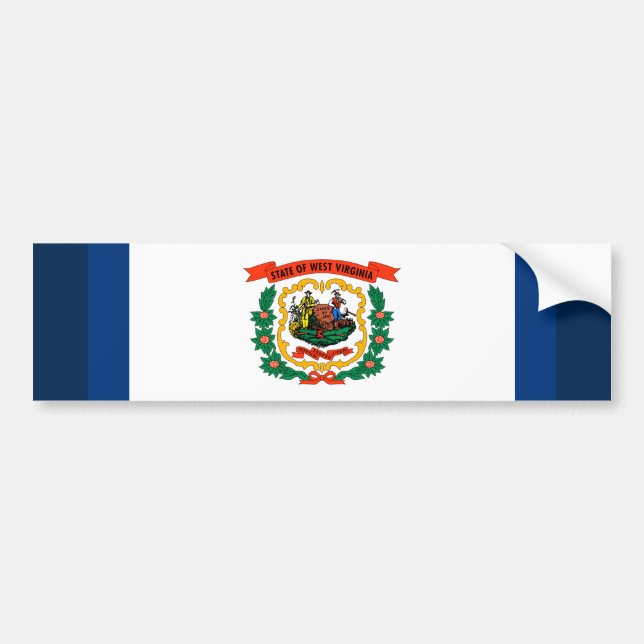 Staatliche Flaggengestaltung West Virginia Autoaufkleber (Vorne)