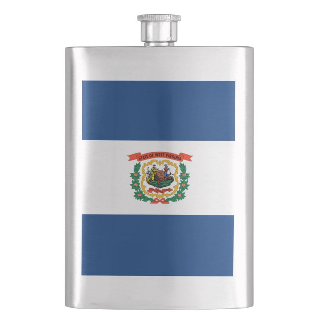 Staatliche Flaggengestaltung West Virginia Flachmann (Vorderseite)