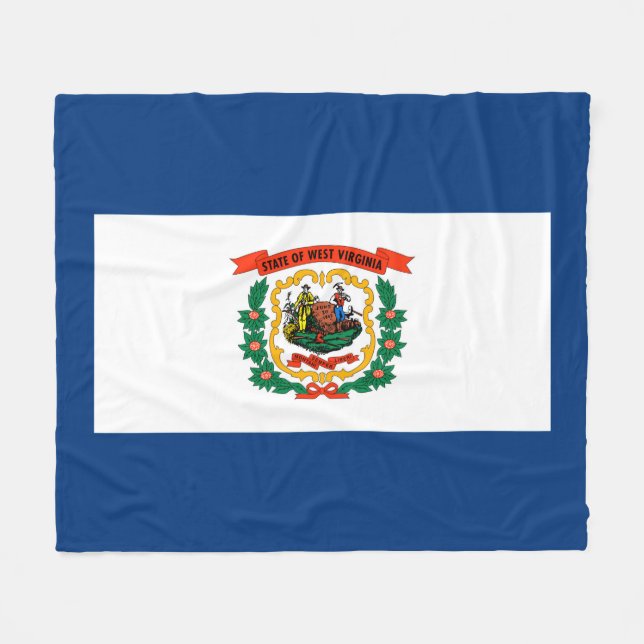 Staatliche Flaggengestaltung West Virginia Fleecedecke (Vorderseite (Horizontal))