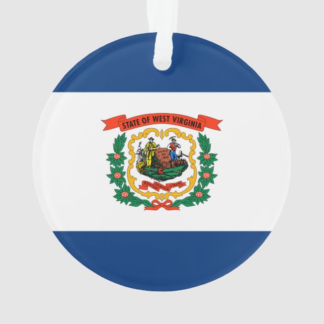 Staatliche Flaggengestaltung West Virginia Ornament (Rückseite)