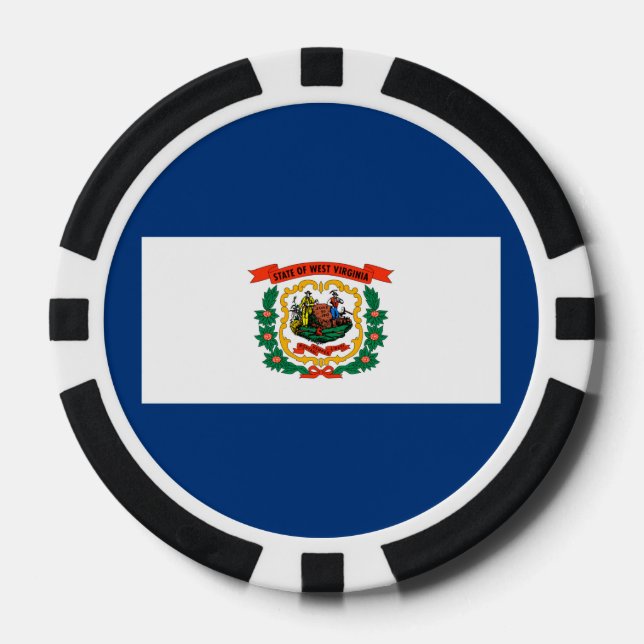 Staatliche Flaggengestaltung West Virginia Pokerchips (Vorderseite)