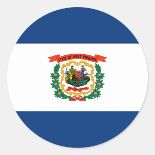 Staatliche Flaggengestaltung West Virginia Runder Aufkleber