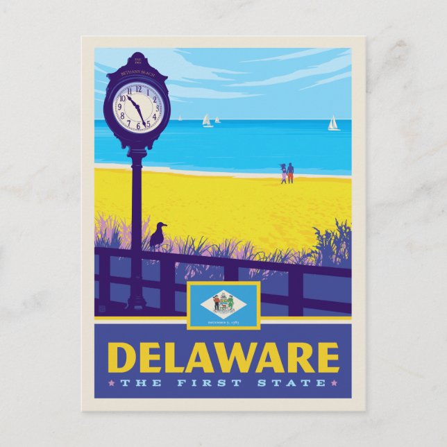 Staatlicher Stolz | Delaware Postkarte (Vorderseite)