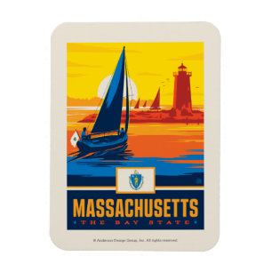 Staatlicher Stolz Massachusetts Magnet