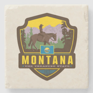 Staatlicher Stolz Montana Steinuntersetzer