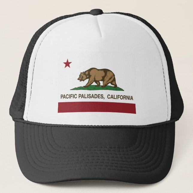 Staats-Flagge Pacific Palisades Kalifornien Truckerkappe (Vorderseite)