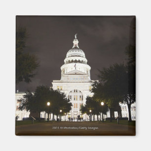 Staats-Hauptstadt von Austin, Texas nachts Magnet