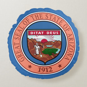 Staats-Siegel von Arizona Rundes Kissen