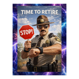 Staatsbeamter beendet Polizeidienstplakat Poster