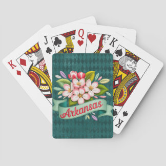 Staatsblumen-Emblem von Arkansas Spielkarten