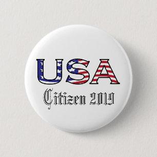 Staatsbürgerschafts-Jahr USA-US Flagge Button